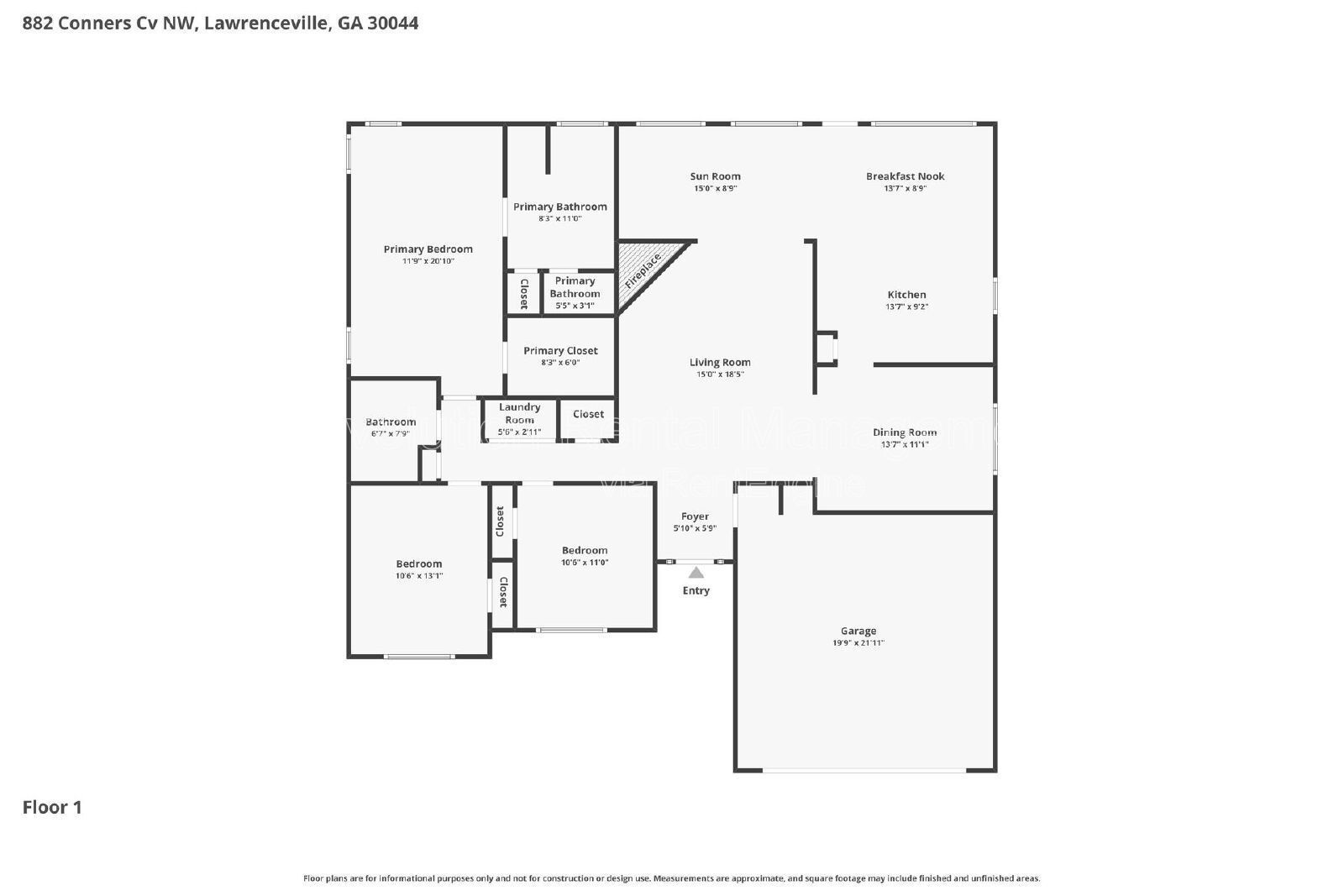 1,830 Sq Ft Single-Family Home with Hardwood Floors, Fireplace & 2-Car Garage in Lawrenceville, GA property image