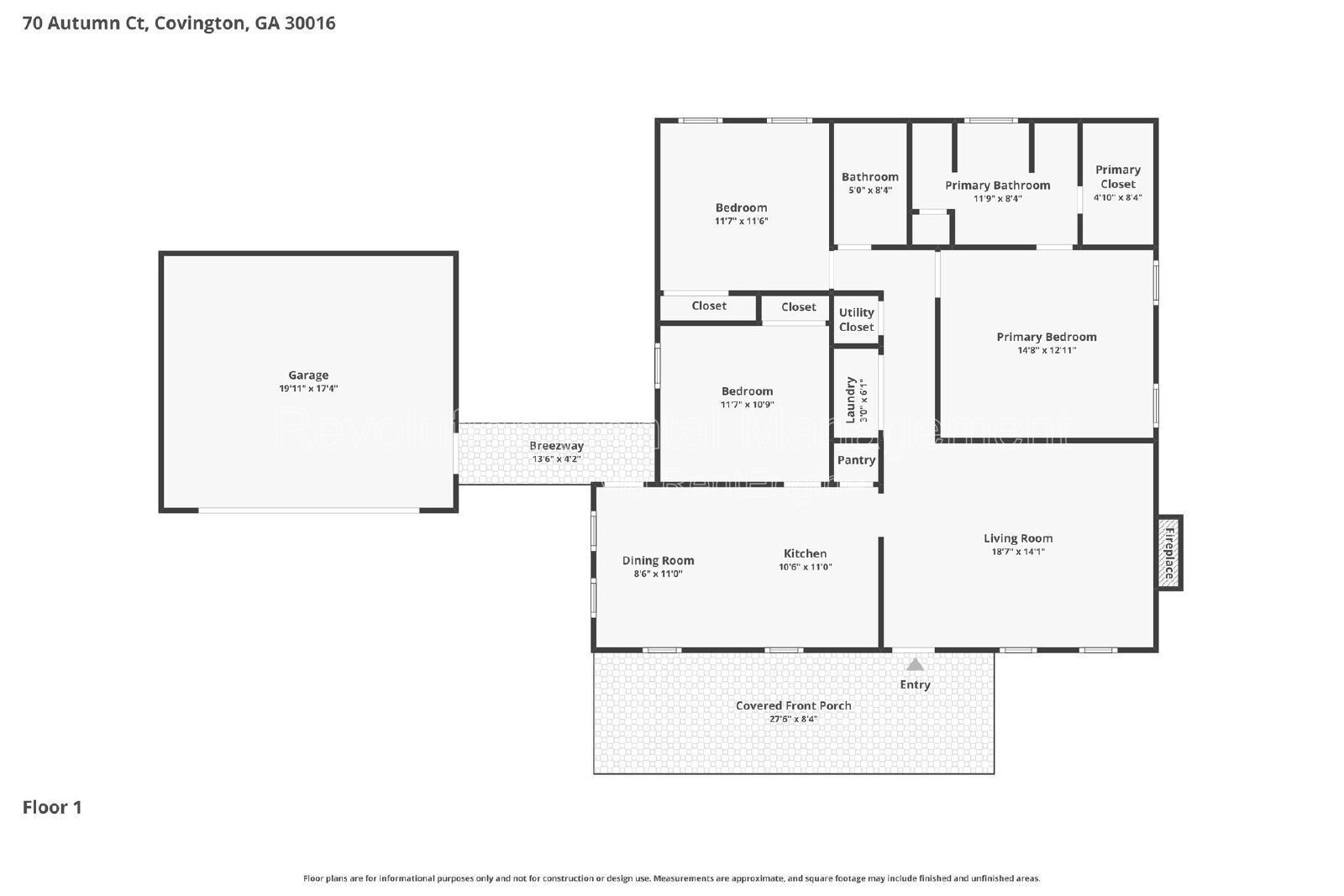 1,268 Sq Ft Single-Family Home in Covington, GA | Deck, 2-Car Garage & Fireplace property image